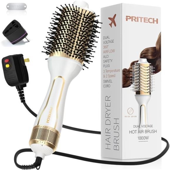 Hair Dual Voltage Hair Dryer Brush Hot Air Brush100w Blow Dryer Brush